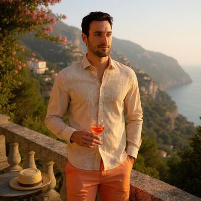 Camisa Lino Camel