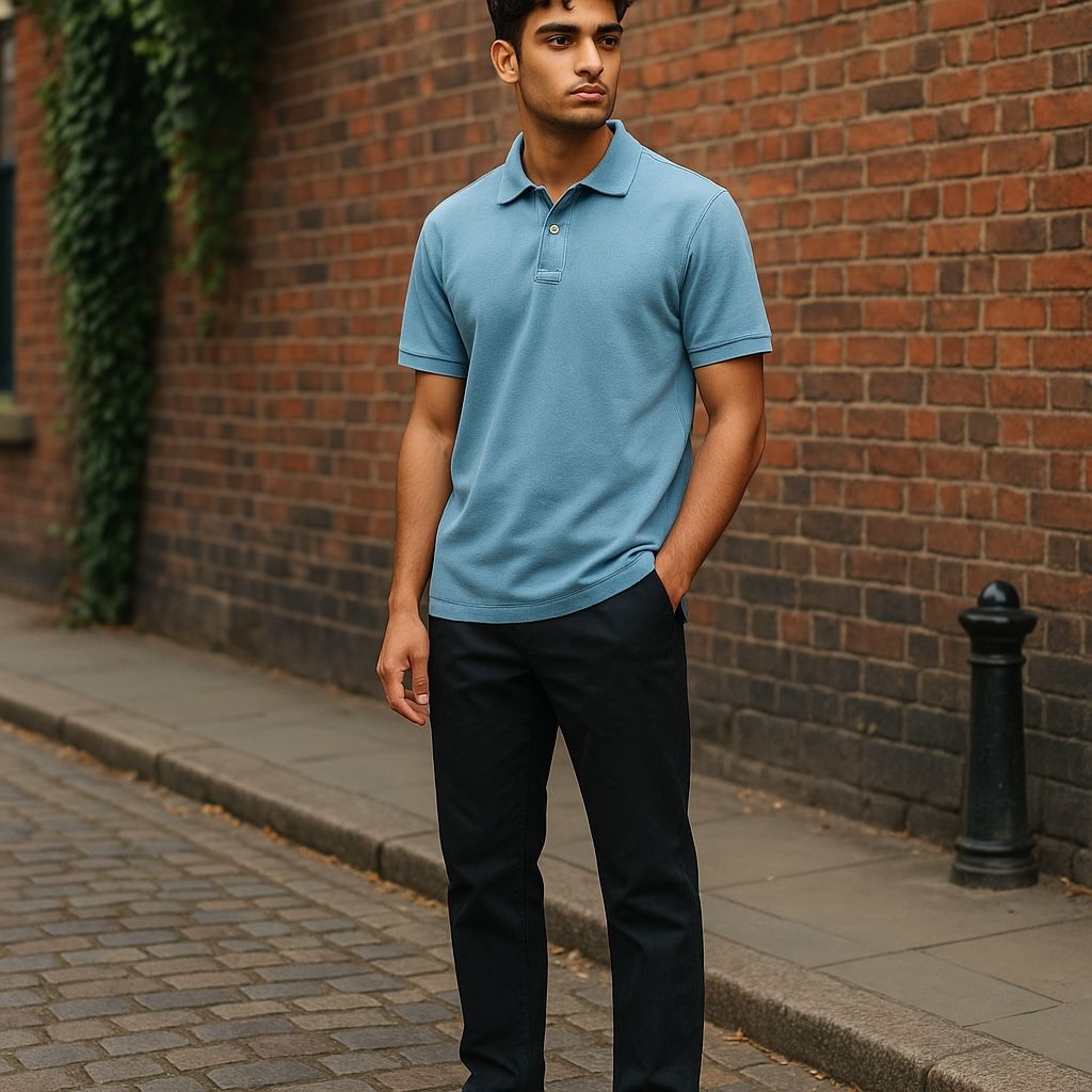 Polo Piqué Azul