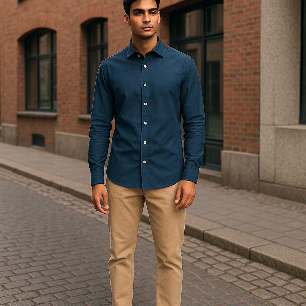 Camisa Algodón Azul