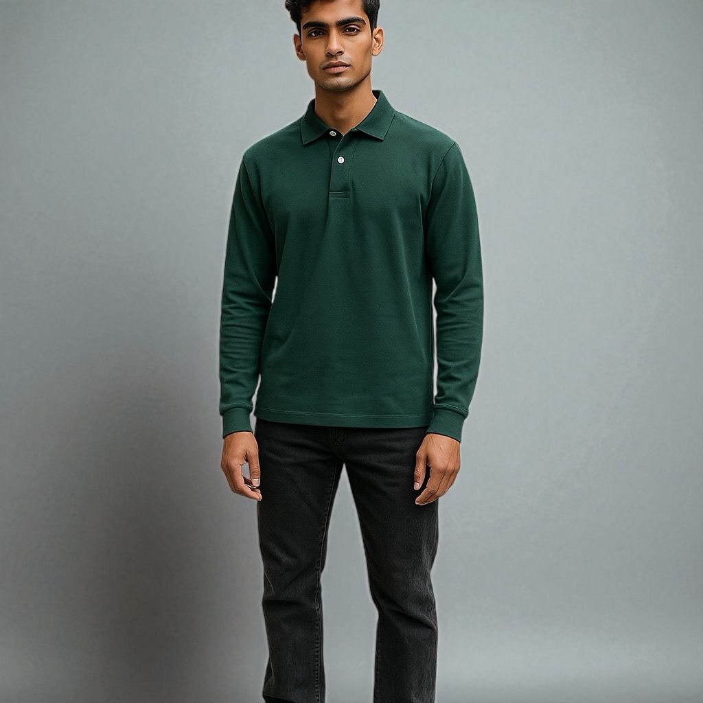 Polo Manga Larga Verde