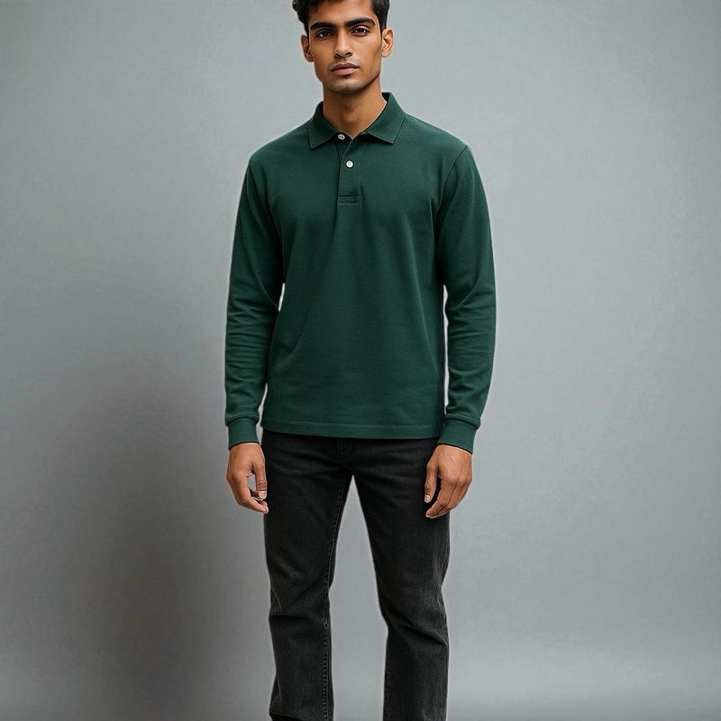 Polo Manga Larga Verde