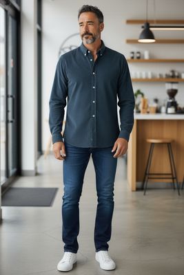Camisa Micropana Marino