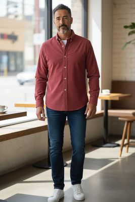 Camisa Micropana Rojiza