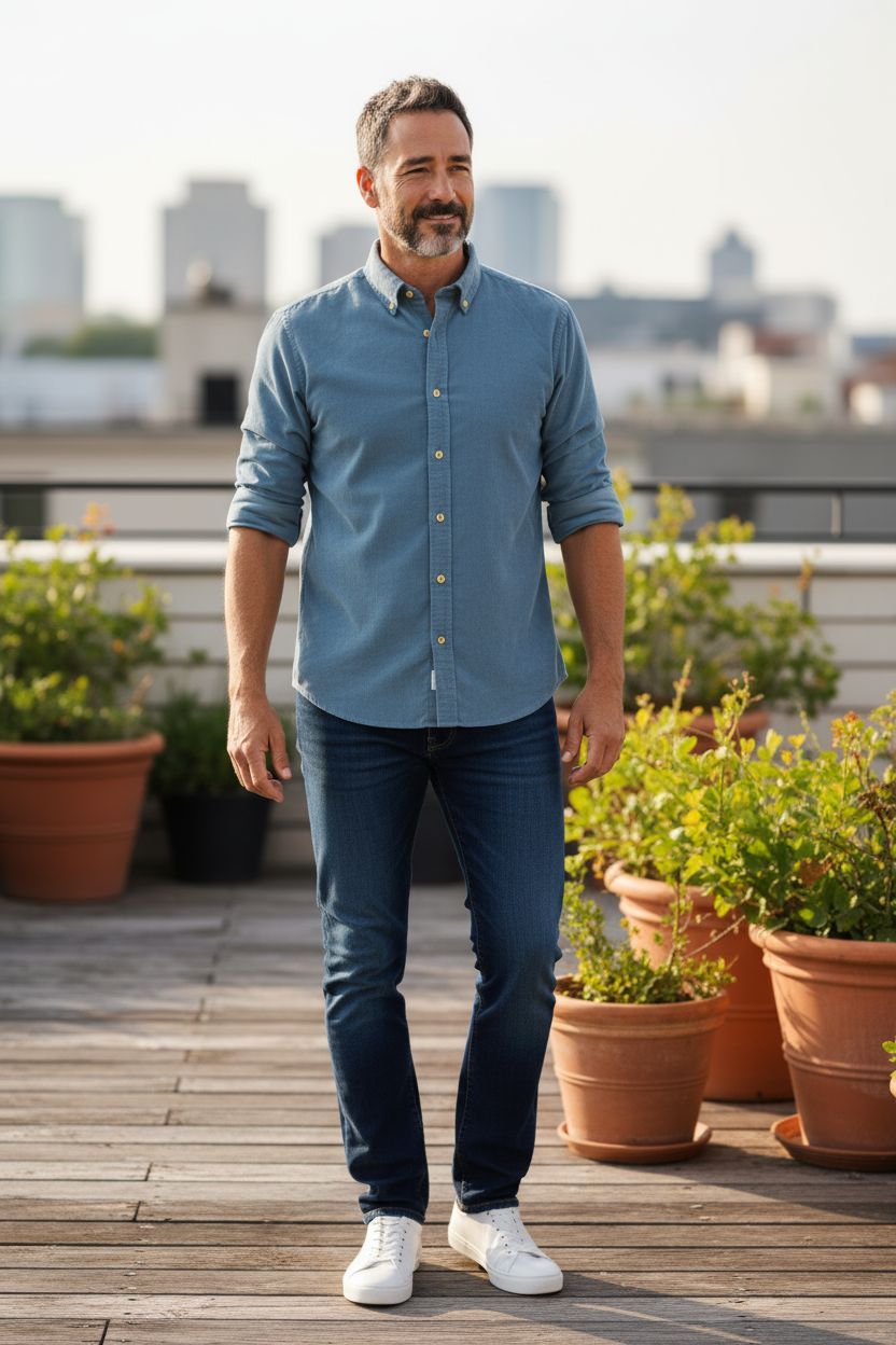 Camisa Micropana Azul Camisa Micropana Azul