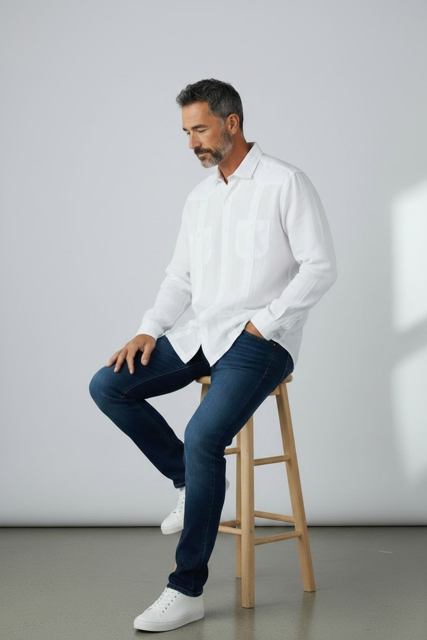 Guayabera Lino Blanco