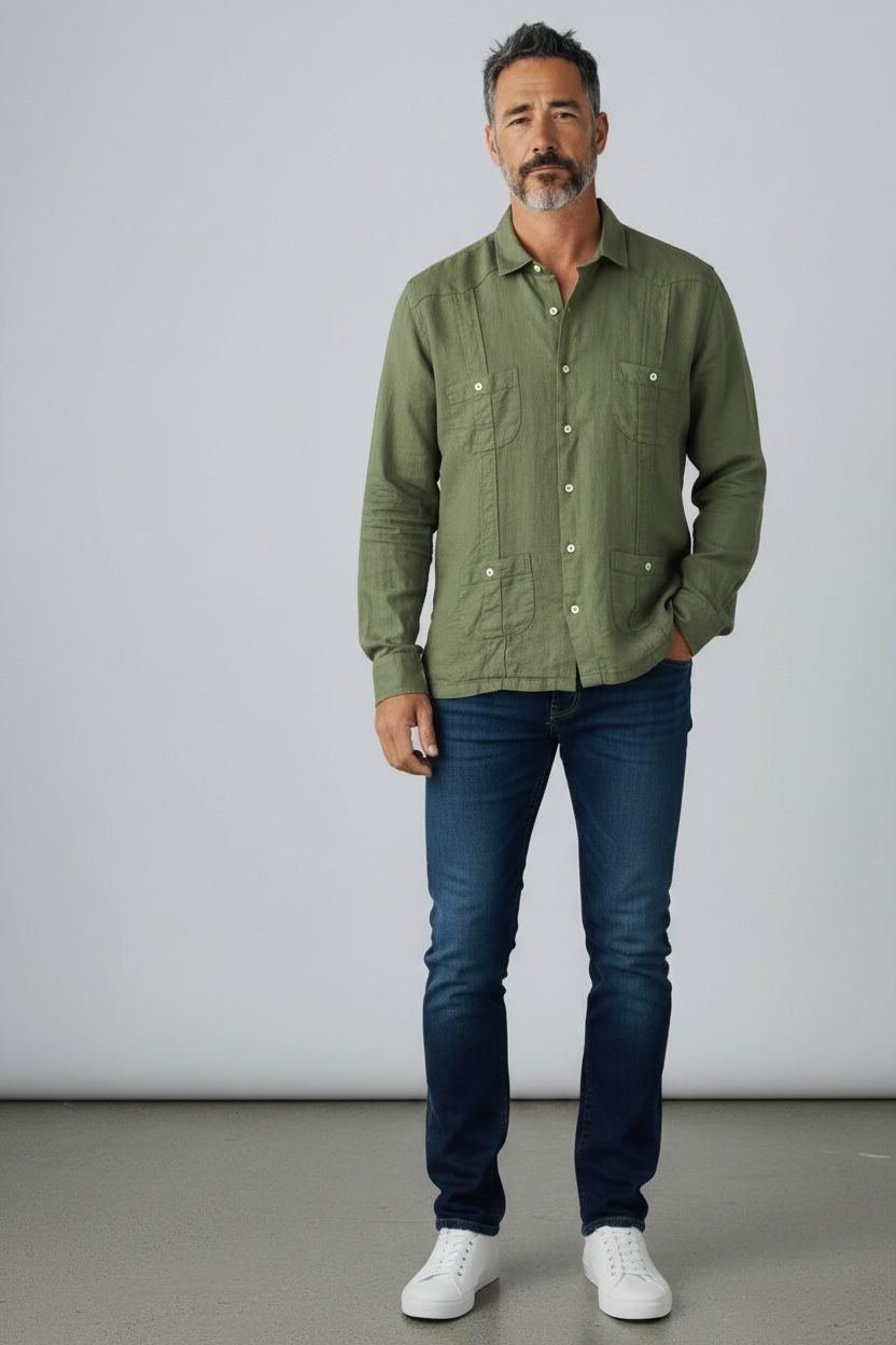 Guayabera Lino Verde