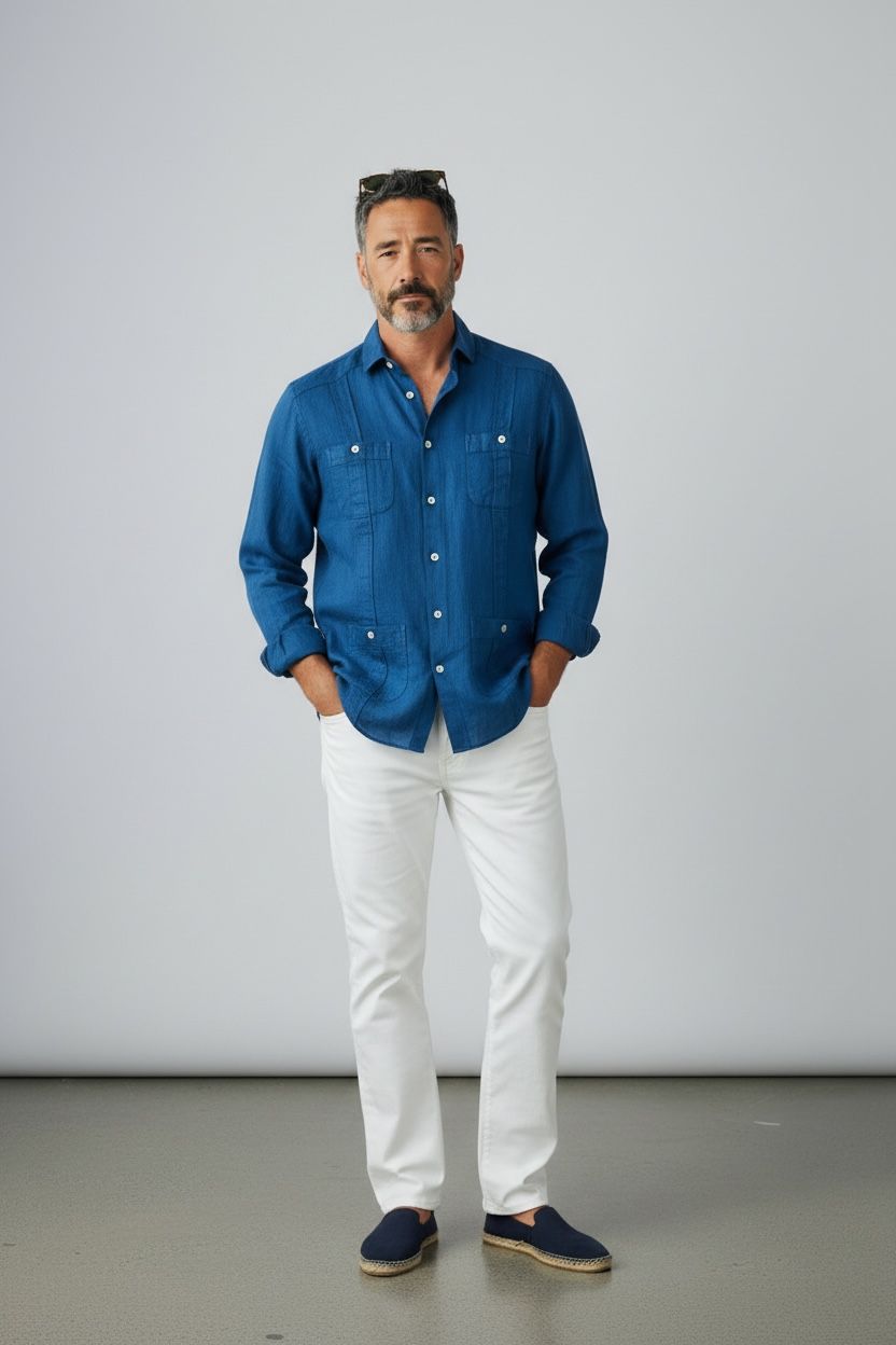 Guayabera Lino Añil Guayabera Lino Añil
