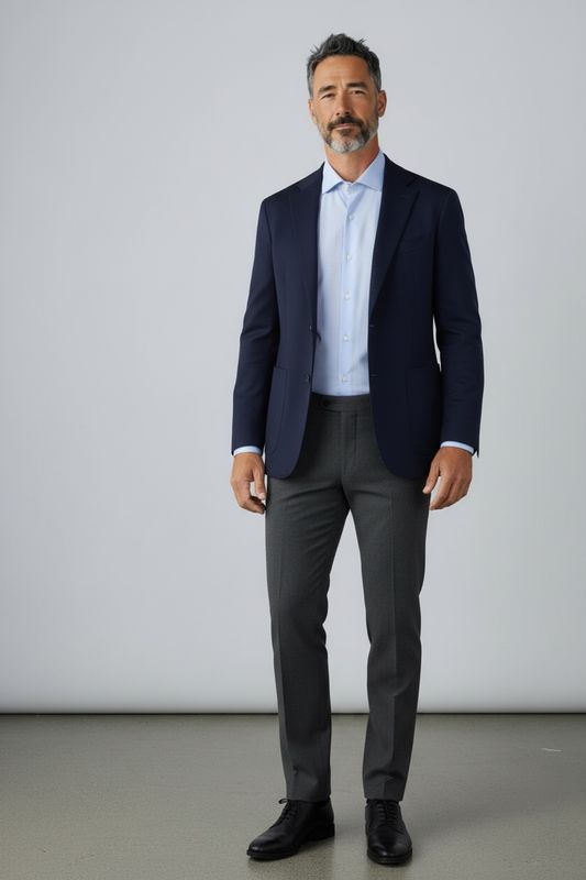 Camisa Fil a Fil Celeste