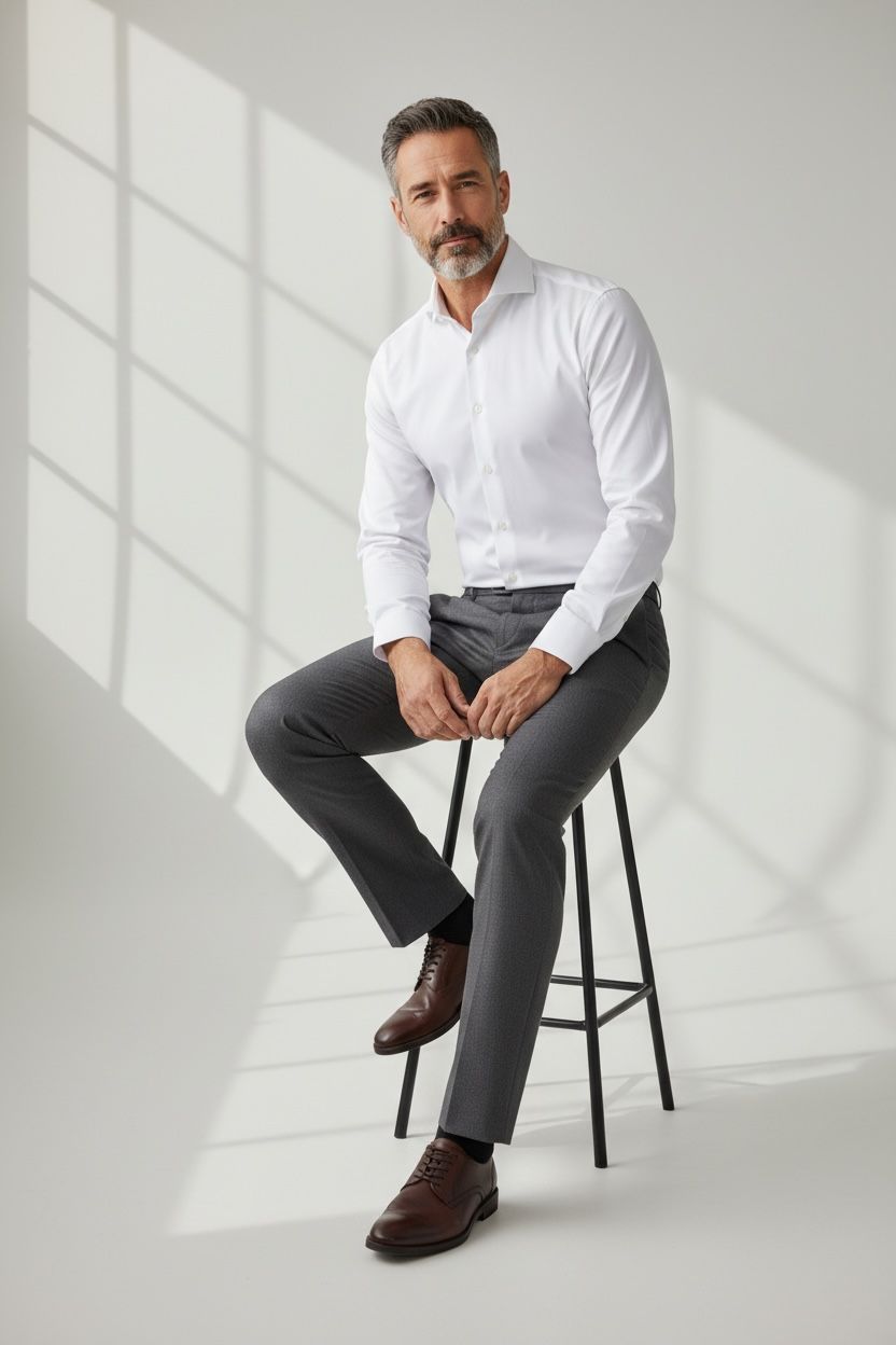 Camisa Blanca Slim Algodón Egipcio Camisa Blanca Slim Algodón Egipcio