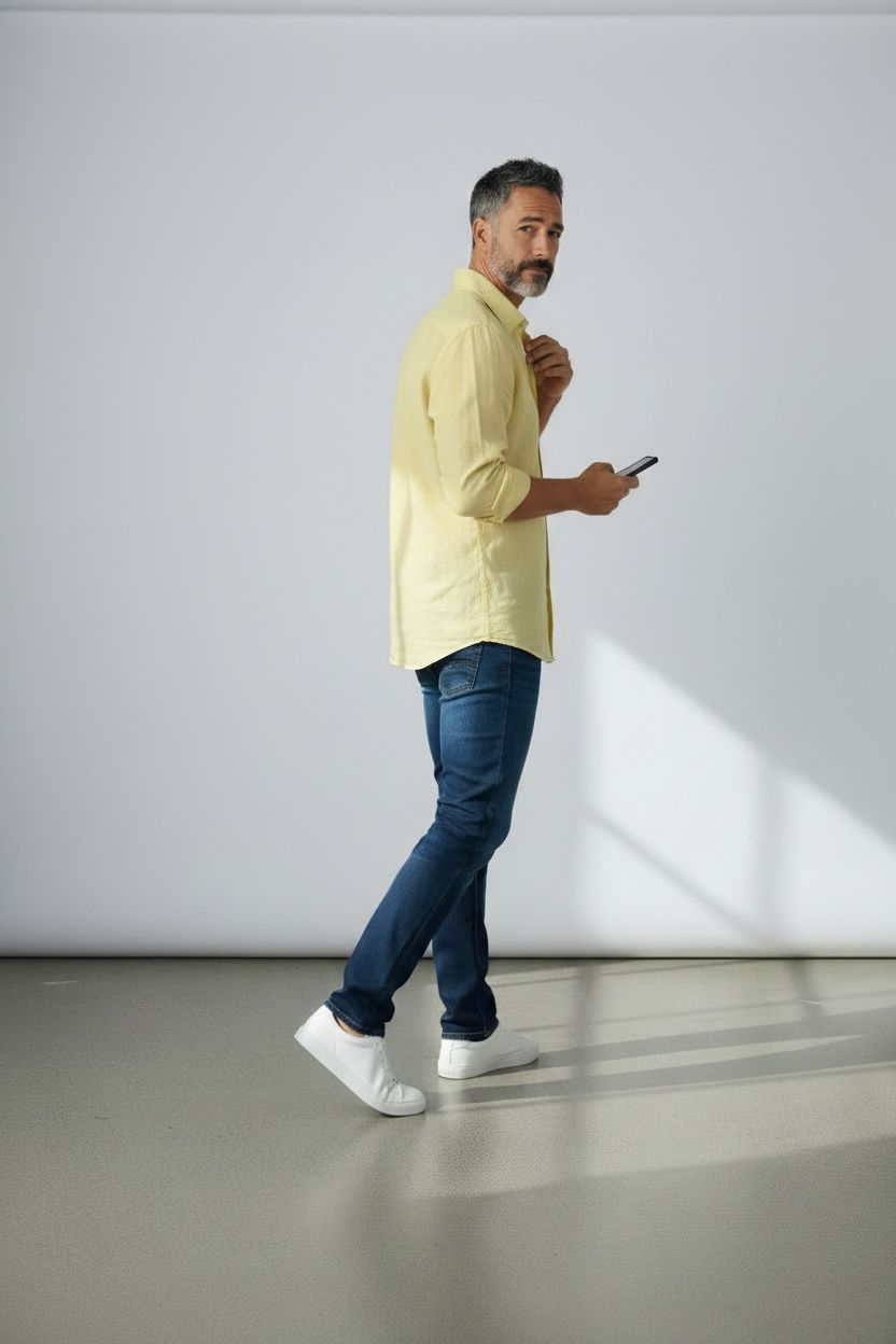 Camisa Lino - Amarillo