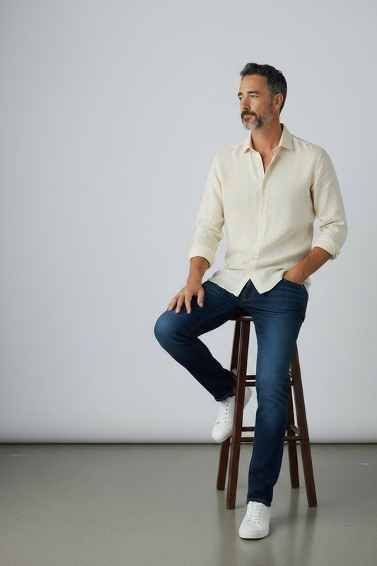 Camisa Lino - Marfil