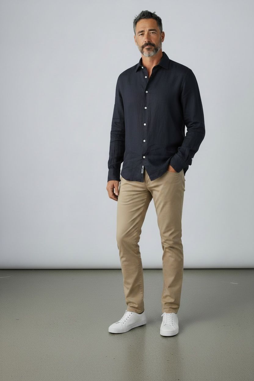 Camisa Lino - Marino