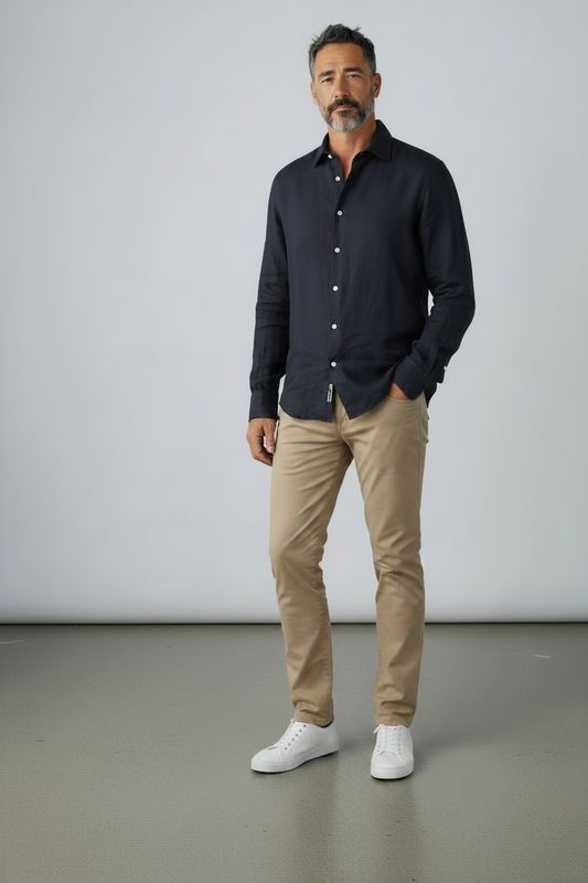 Camisa Lino - Marino