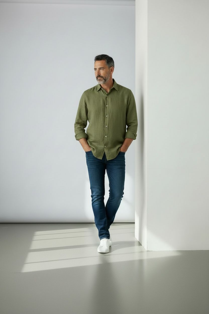 Camisa Lino - Verde