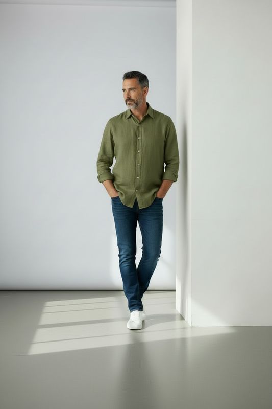 Camisa Lino - Verde
