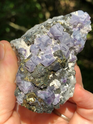 Galena With Fluorite And Chalcopyrite