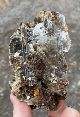 Muscovite Cluster With Calcite