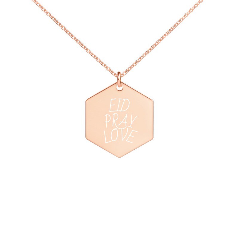 Eid Pray Love Hexagon Necklace