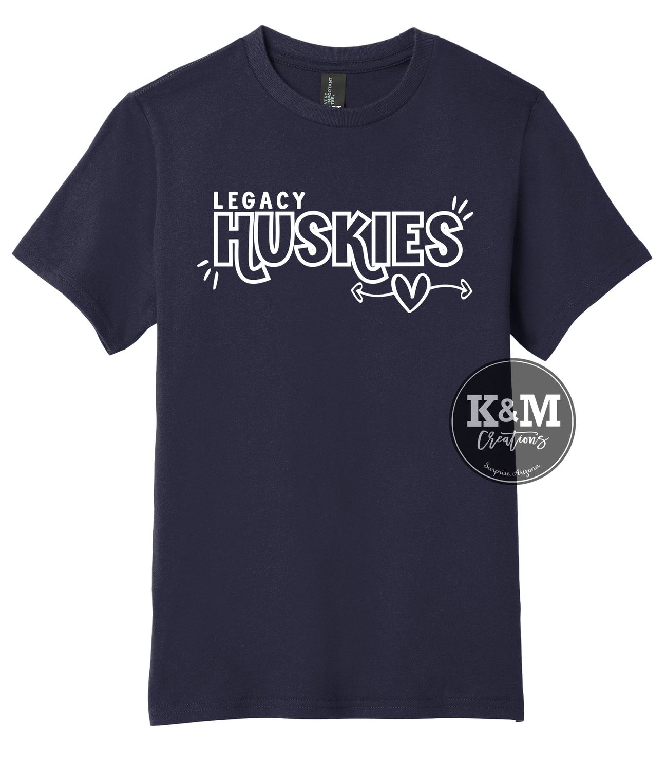 Legacy Huskies Retro Heart