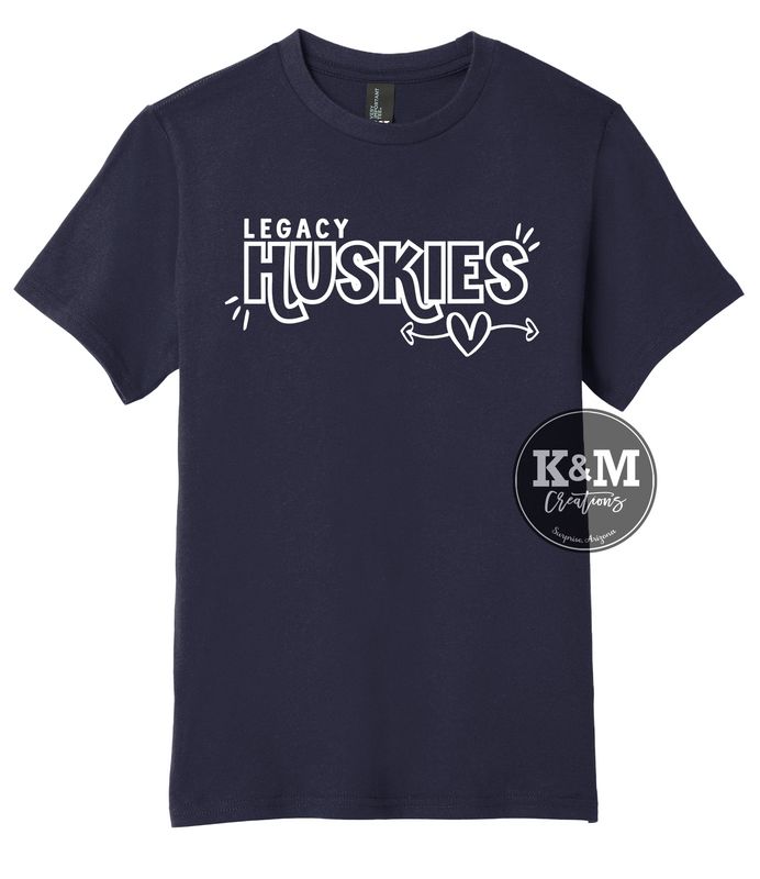 Legacy Huskies Retro Heart