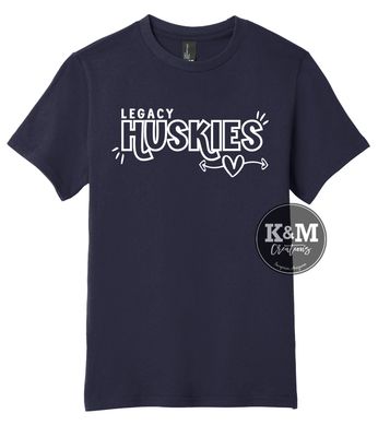 Legacy Huskies Retro Heart