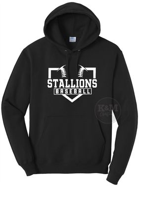 SWEATSHIRT - SRHS Stallions Baseball + Plate