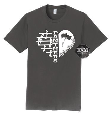 PHHS - Panthers Color Guard Heart Shirt