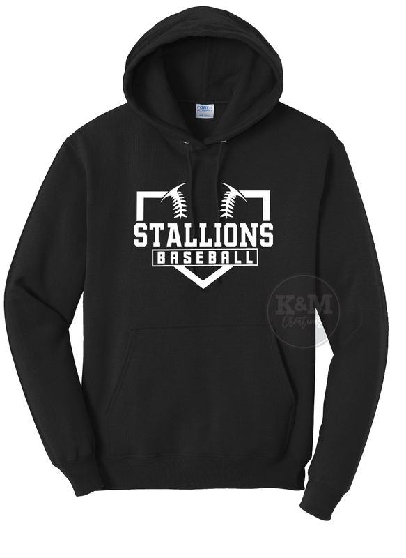 SWEATSHIRT - SRHS Stallions Baseball + Plate
