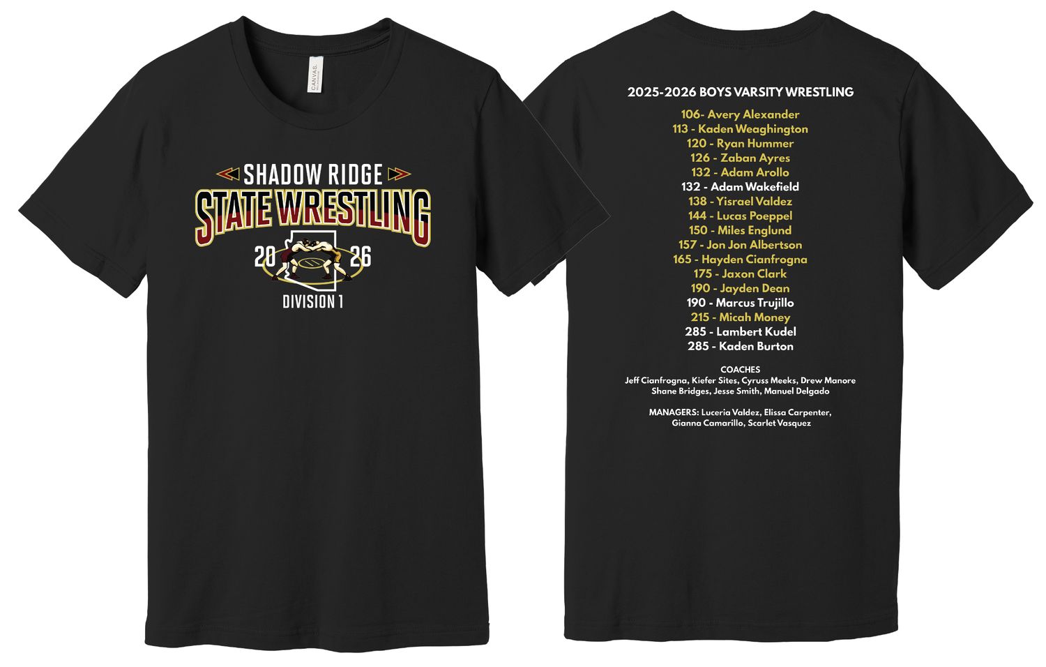 SRHS Wrestling - 2026 BOYS STATE Shirt