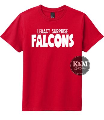 Legacy Falcons Bubble Heart