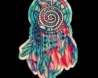 Cho Ku Rei Dream Catcher Vinyl Sticker Infused With Beautiful Reiki Healing Energy Universal Healing Symbol Feathers Beads Dreams Master