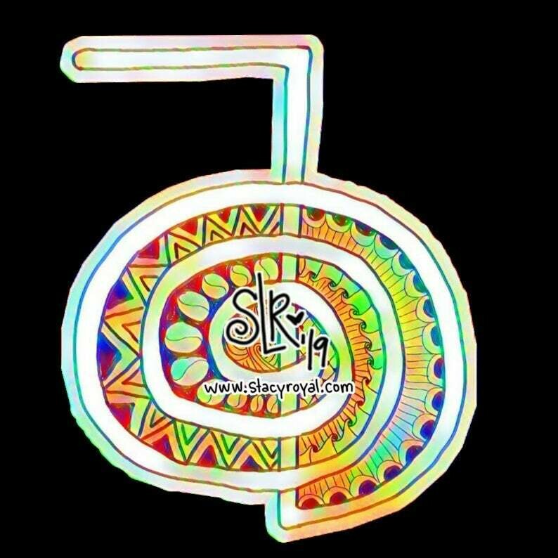 Cho Ku Rei - Reiki Rainbow Zentangle Design Vinyl Sticker Infused With Beautiful Reiki Healing Energy Rainbow Gift Reiki Master or Student
