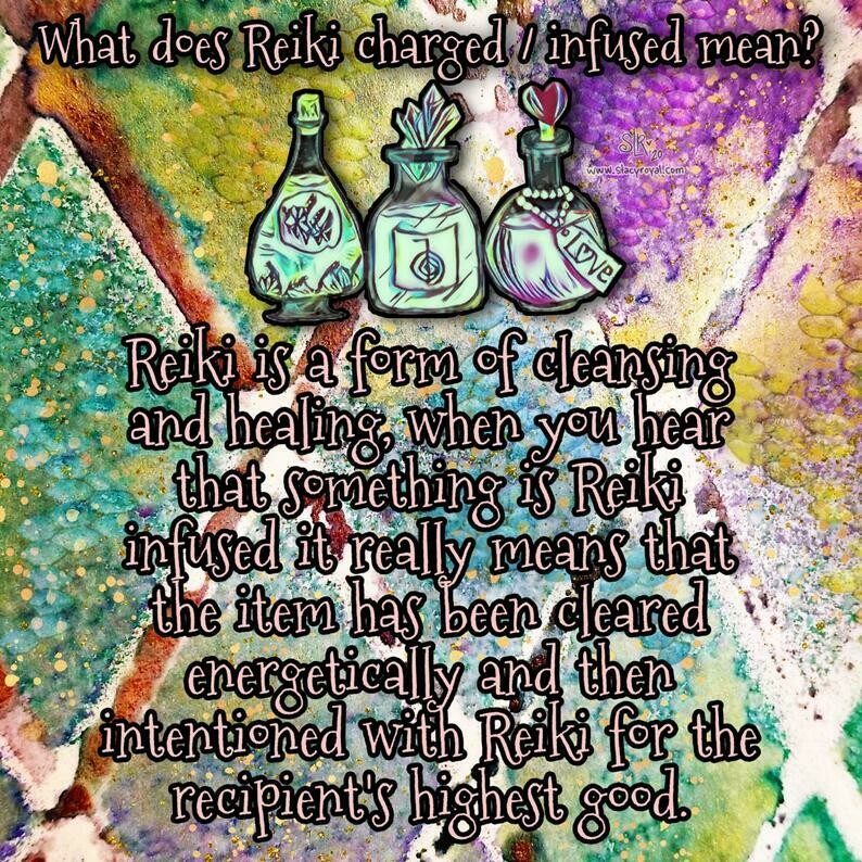 Hand Drawn Mala with Cho Ku Rei charm Vinyl Sticker Infused With Beautiful Reiki Healing Energy Iridescent Pearls Buddhism Buddha Meditate