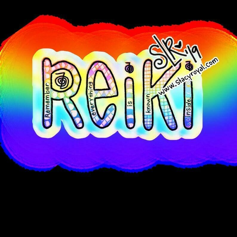 Hand-Drawn Reiki Quote Vinyl Sticker Infused With Beautiful Reiki Healing Energy Gift for Reiki Master Teachers and Students Cho Ku Rei