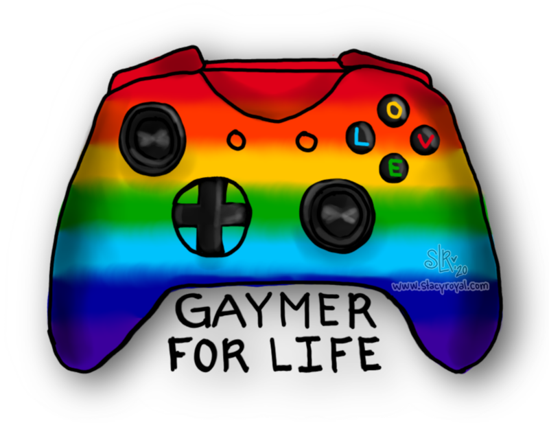 Gaymer For Life - Custom Sticker Design - Rainbow Pride Art