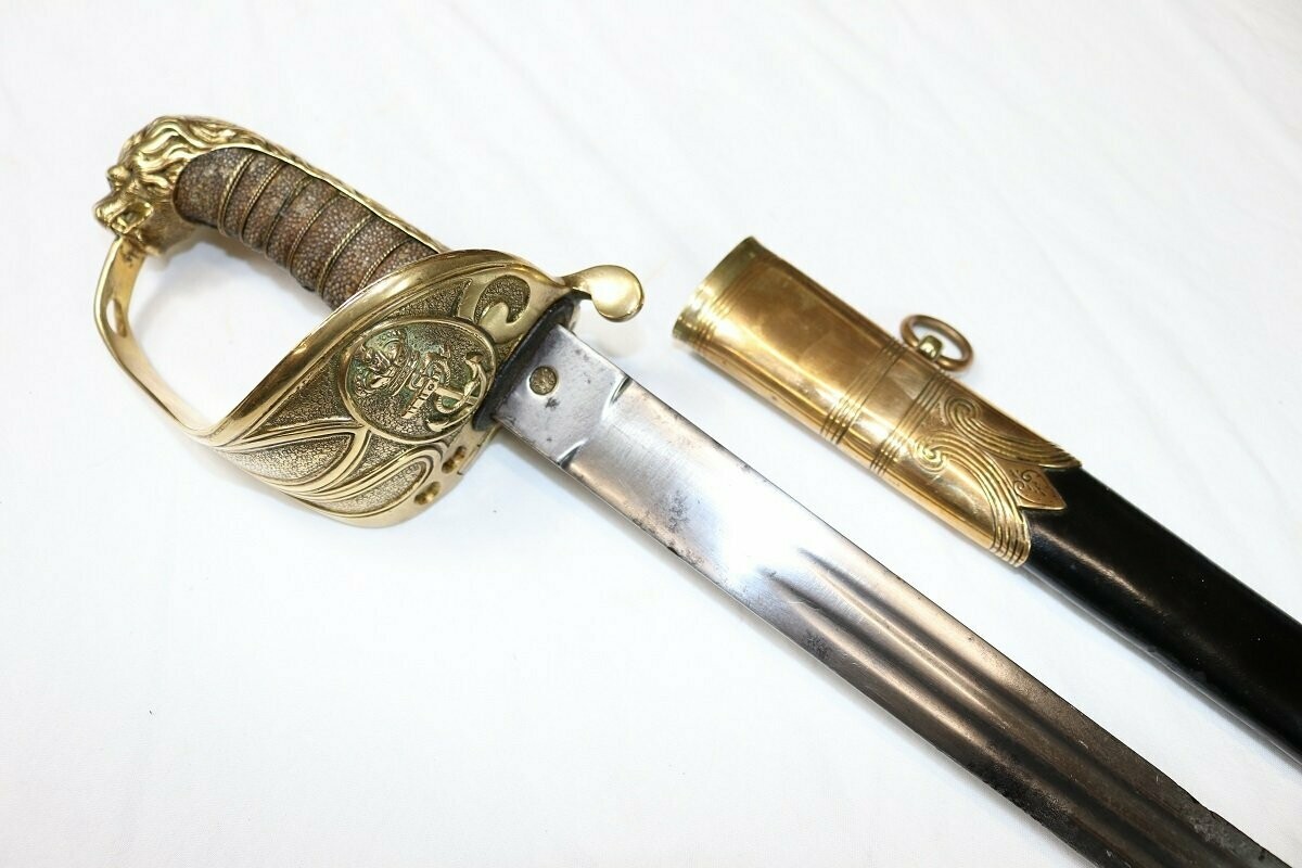 Non-Regulation Royal Navy Officer's Sword with Patent Solid Hilt (Full Tang) and 'Claymore' Blade, By Thurkle