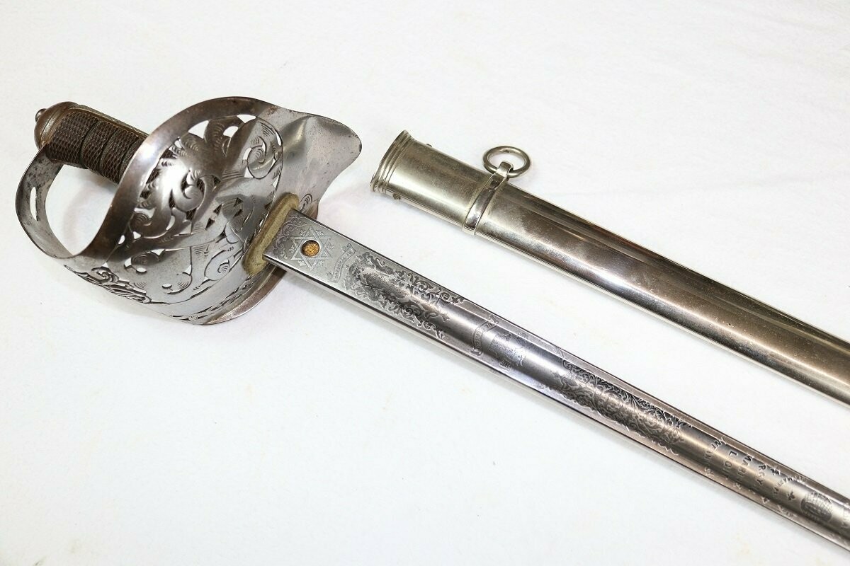 Rare Wilkinson Patent Solid Hilt Royal Marine Light Infantry Officer's 1897 Pattern Sword