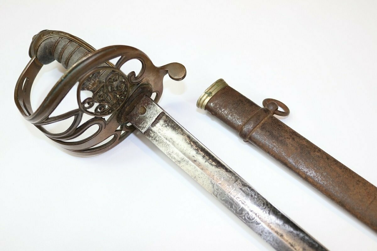 Victorian Infantry Officer's Sword with Officer's initials on blade