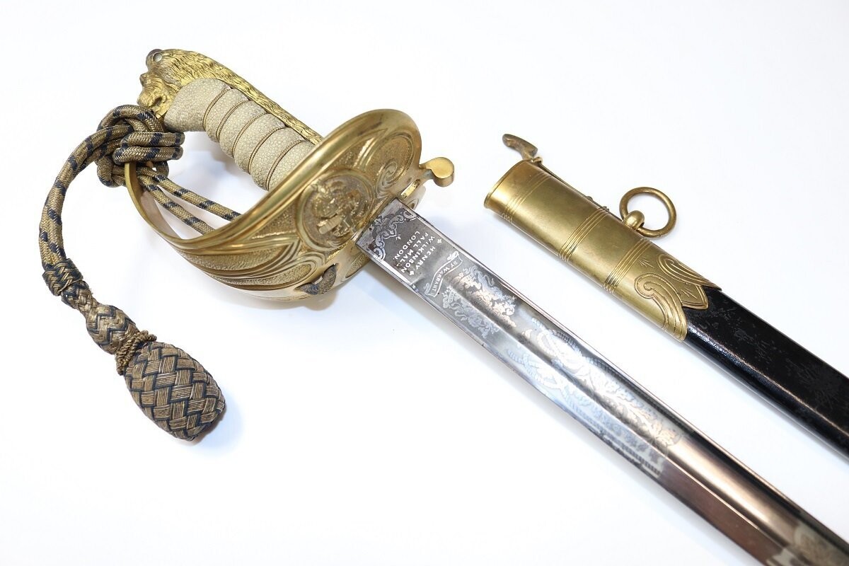An Outstanding WW1 Era Royal Navy Officer's Wilkinson Solid Guard Sword