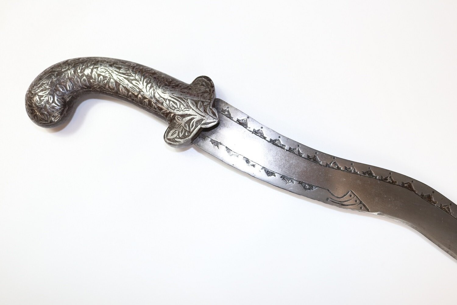 Indo-Persian Wavy Bladed Sword with Khanjar Style Hilt