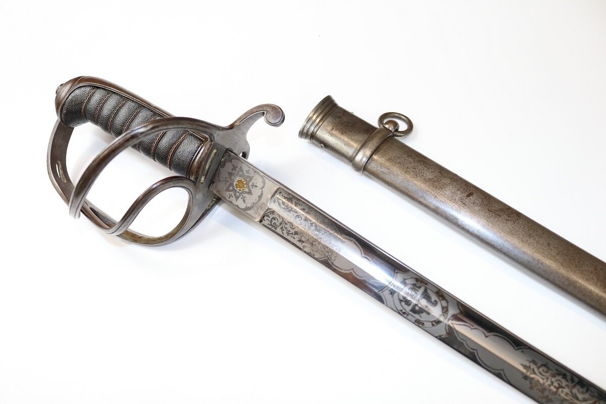 Victorian Rifle Volunteers Sword With Officer's Crest & Initials