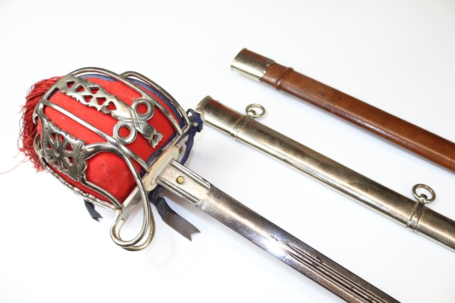 Edwardian Royal Scots Highland Officer's Broadsword by Pillin with both scabbards