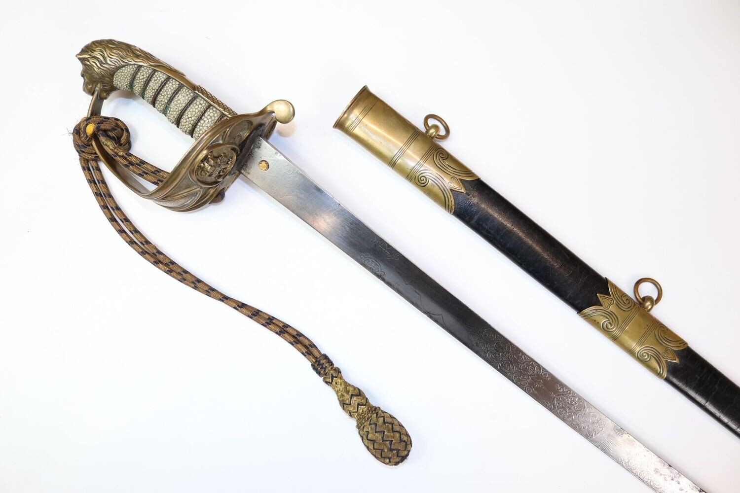 Rare Victorian Flat Solid Blade Royal Navy Officer's Sword by Seagrove