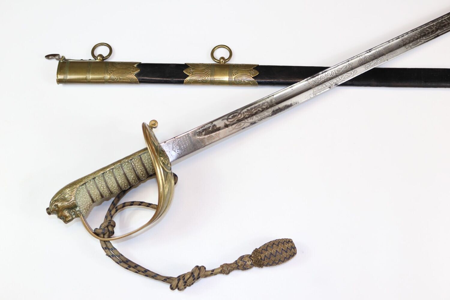Named Wilkinson Royal Navy Vice Admiral's Sword with Solid Guard