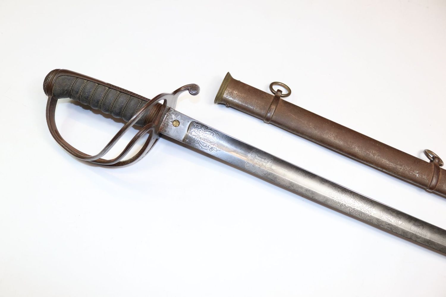 Victorian Light Cavalry Officer's Sword by Hawkes with Officer's Initials