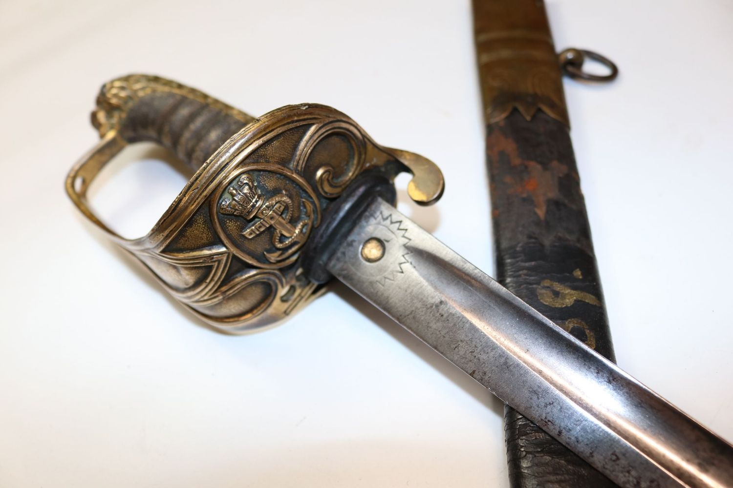 Scarce Royal Navy Patent Solid Hilt Officer's Sword by Galt, Gieve & Co/Reeves