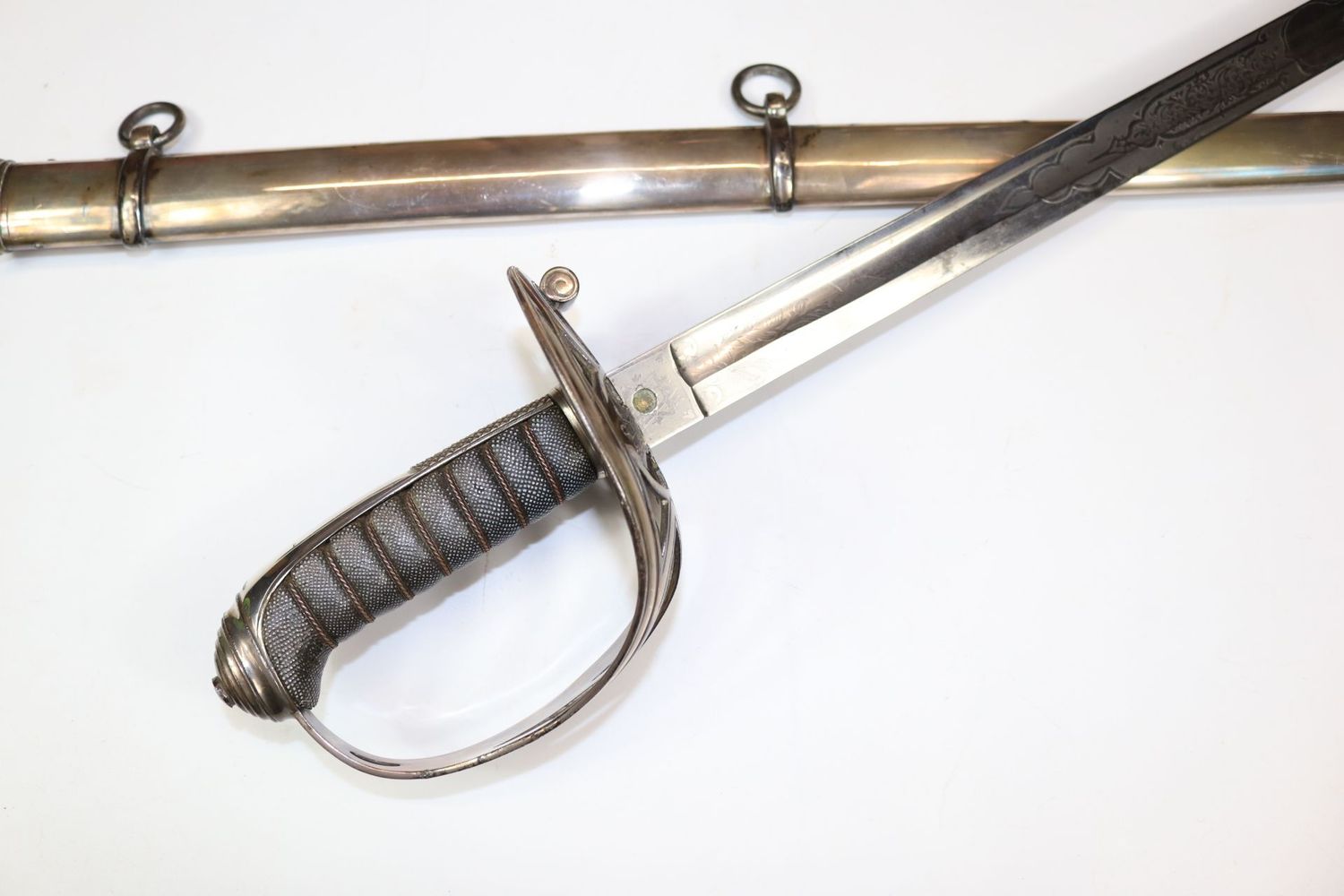 Very Light Silver-Plated Rifles Officer's Sword by Smallpage