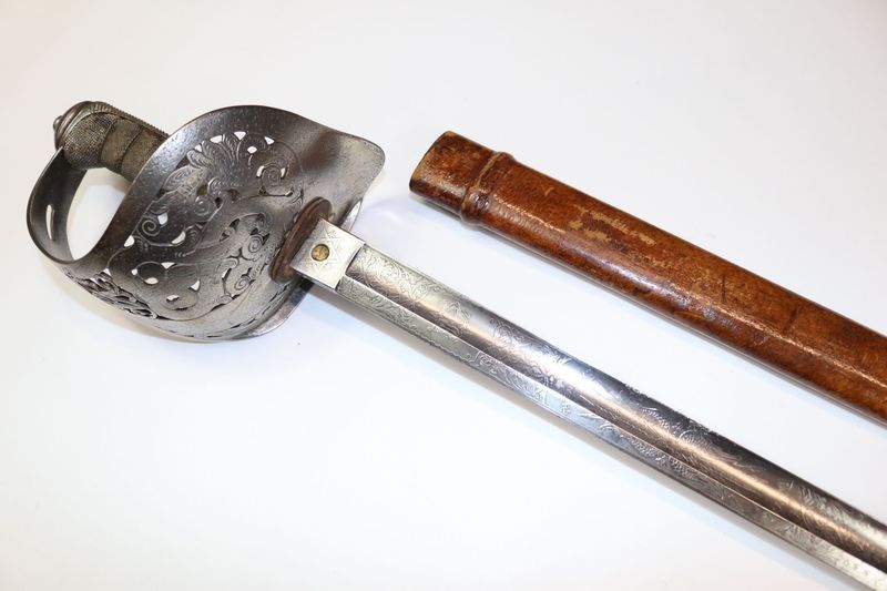 Late-Victorian Royal Engineers Officer's Sword with Initials by Pillin