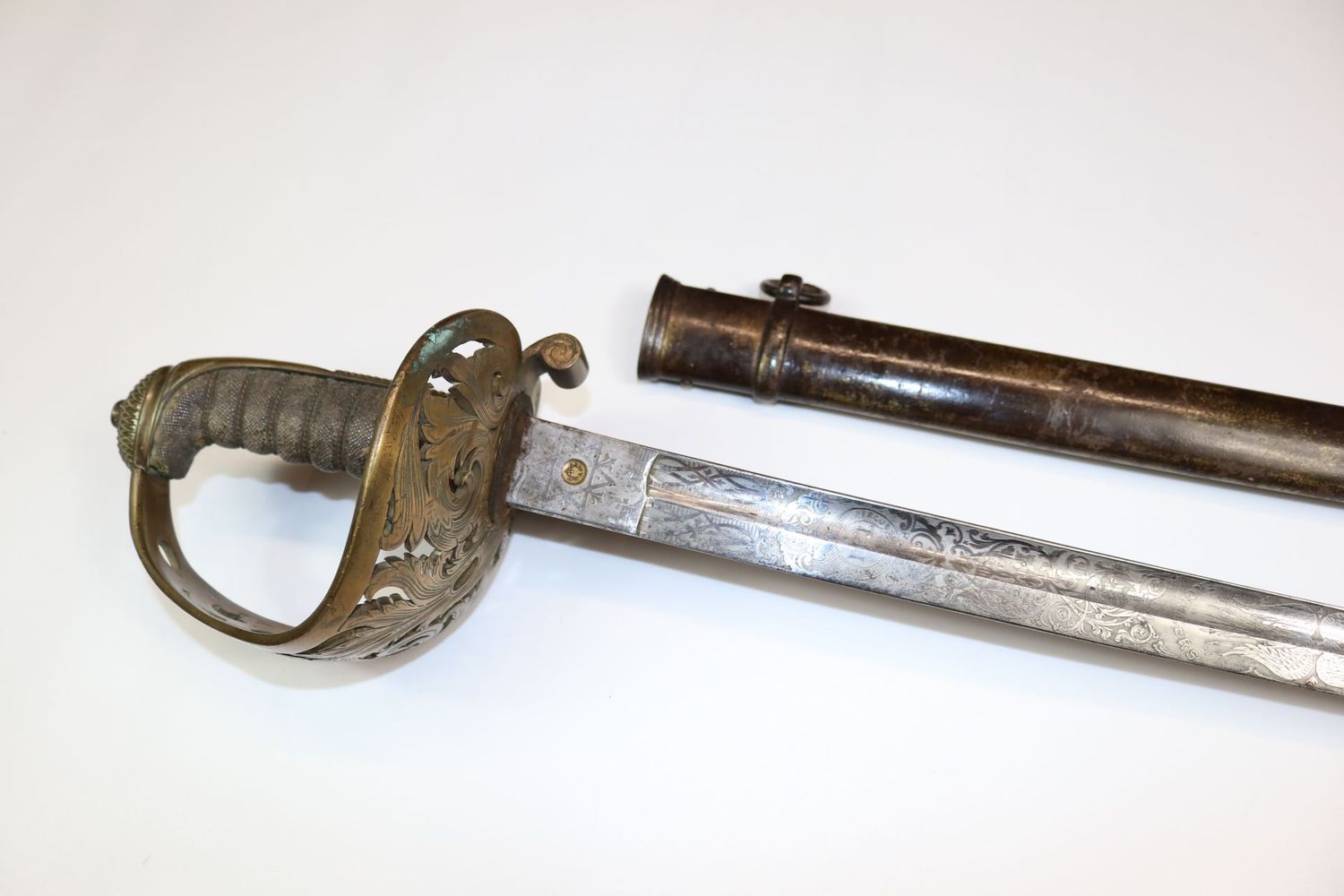 1st London Engineers Royal Engineers 1857 Pattern Officer's Sword with Initials & Motto
