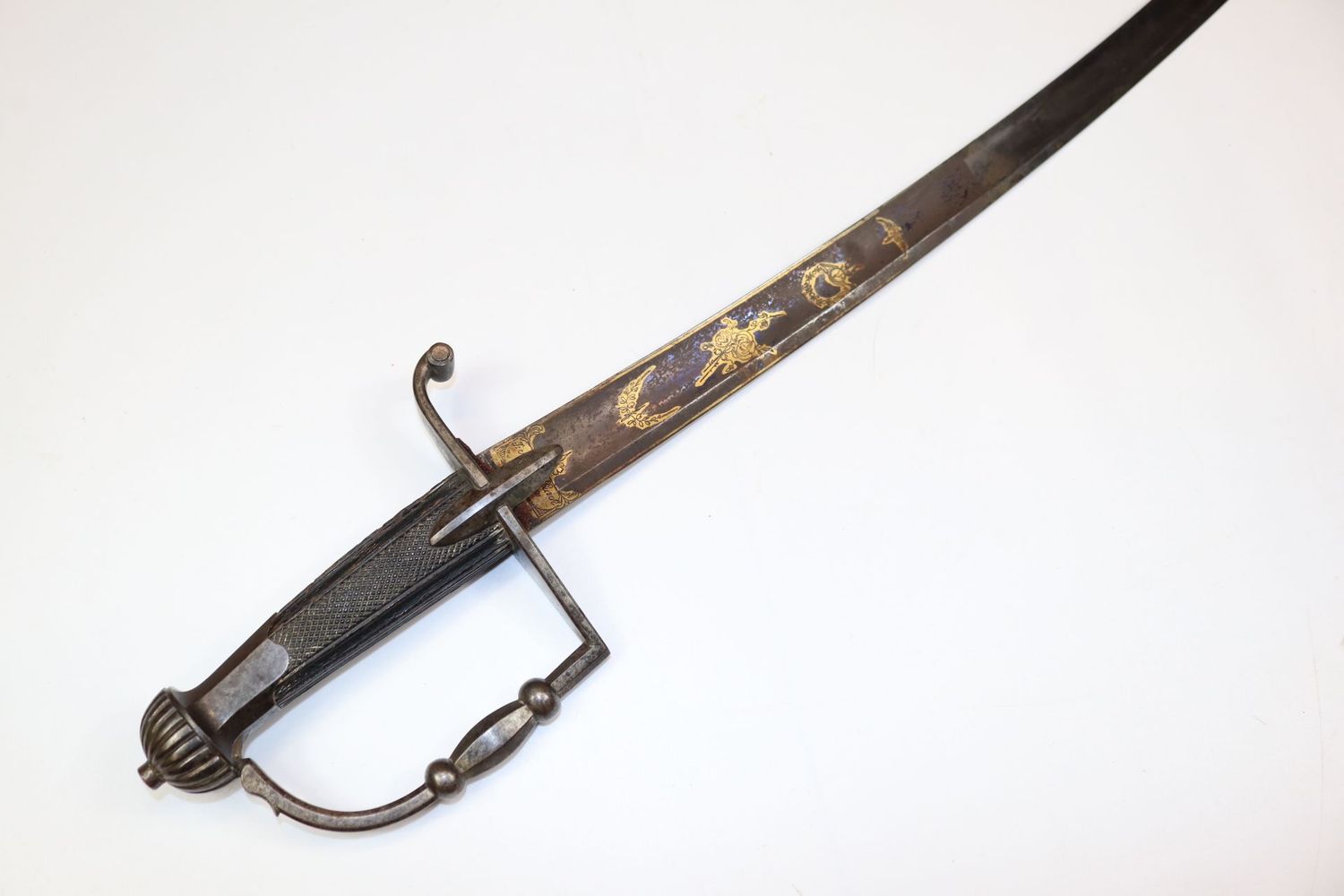 Napoleonic French Officer's Blue & Gilt Bladed Sabre by Schimelbusch